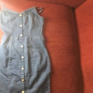 Dark jean button up dress